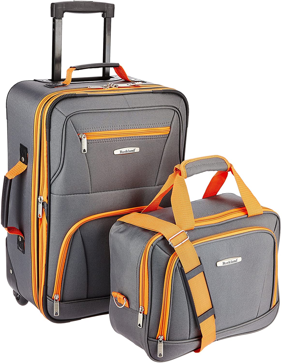 Rockland Fashion Softside Upright Luggage Set, Charcoal, 2-Piece (14/20)